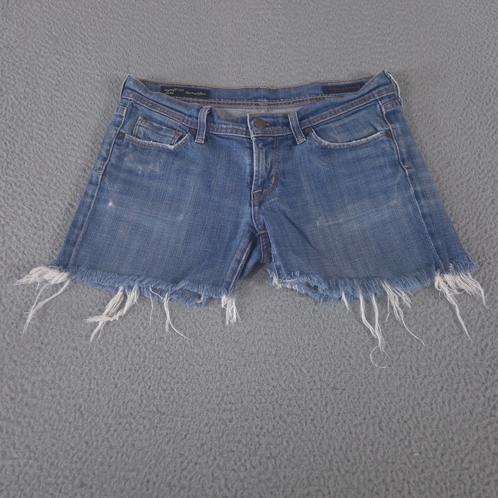 Citizens of Humanity Shorts Womens 28 Blue Ingrid Stretch Cutoff Frayed Denim